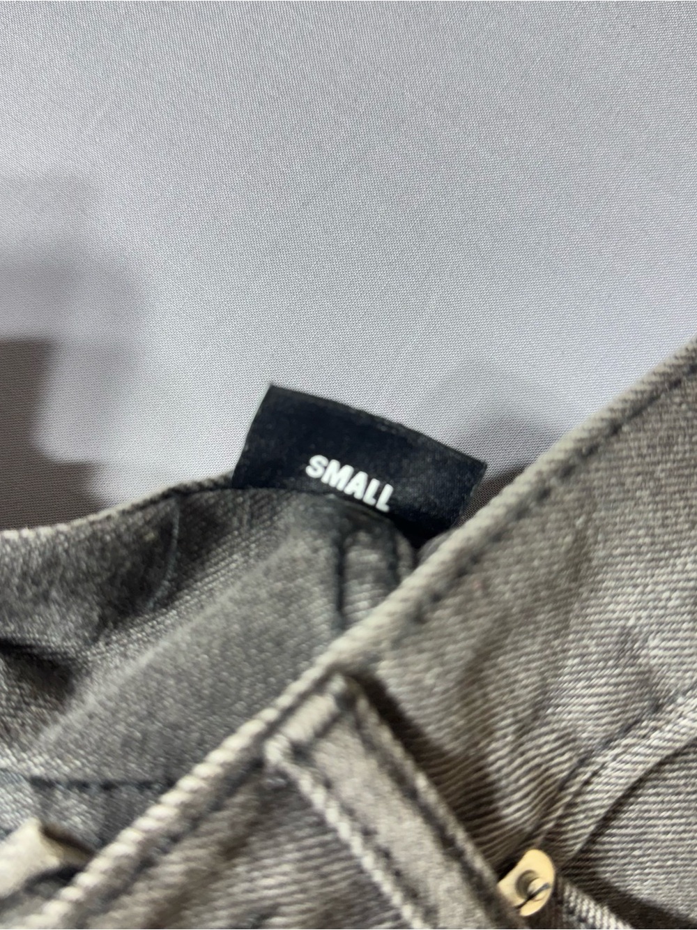 Revenge Clothing Gray Slim Straight Jeans with Mint Embroidered Logo - Picture 8 of 9